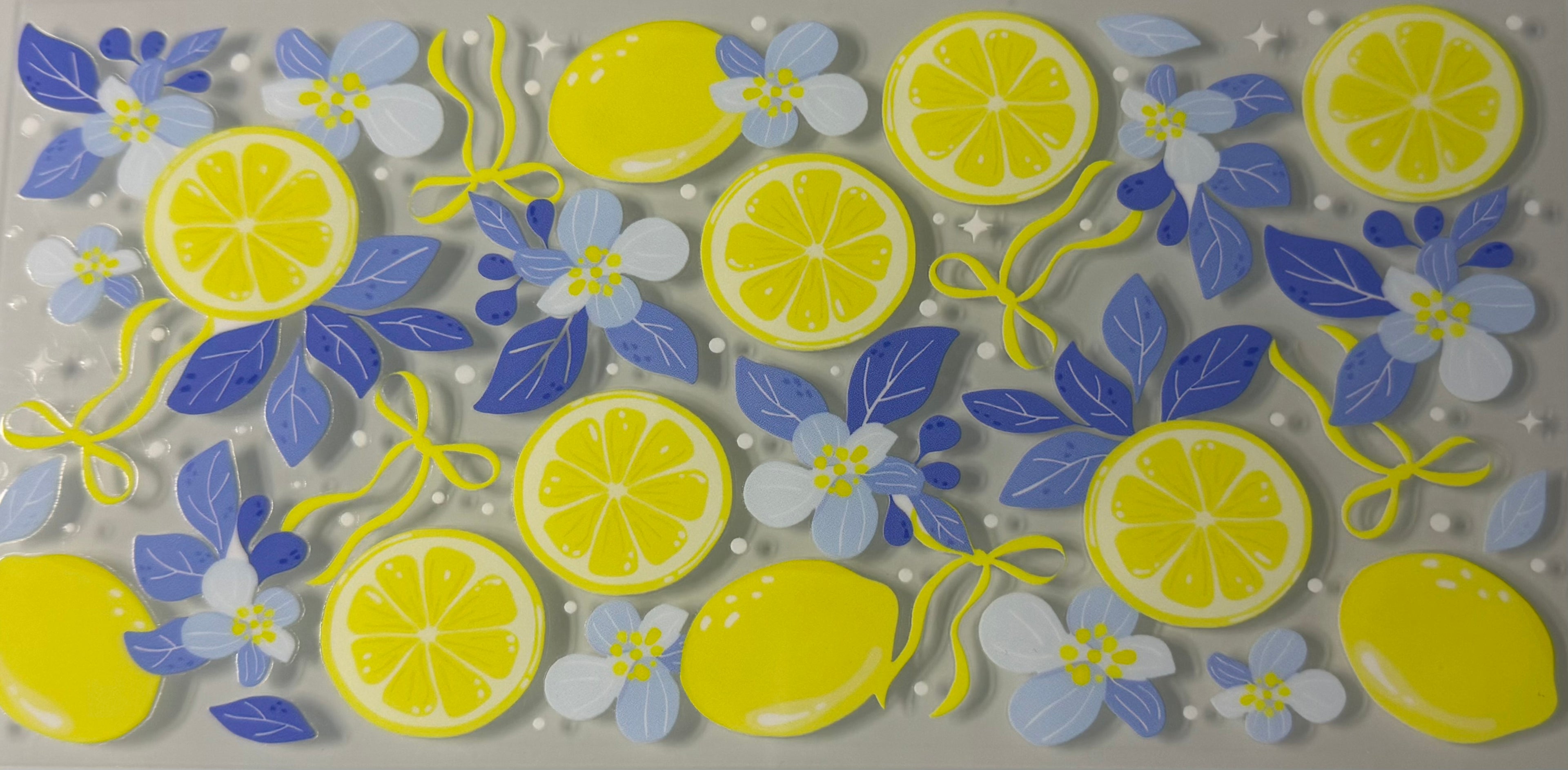Lemons and Blue Flowers