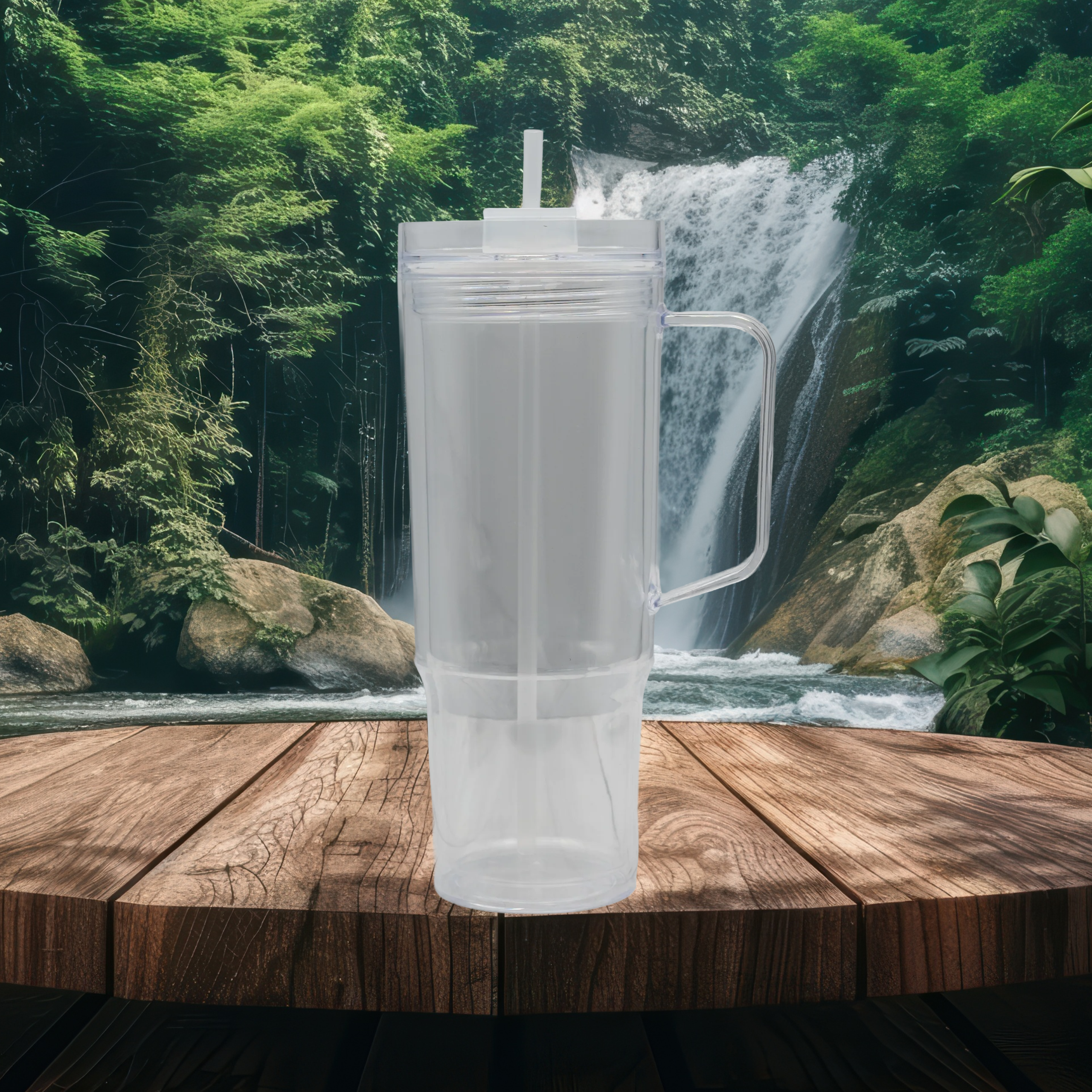 40oz Acrylic Snow Globe Cup with Handle