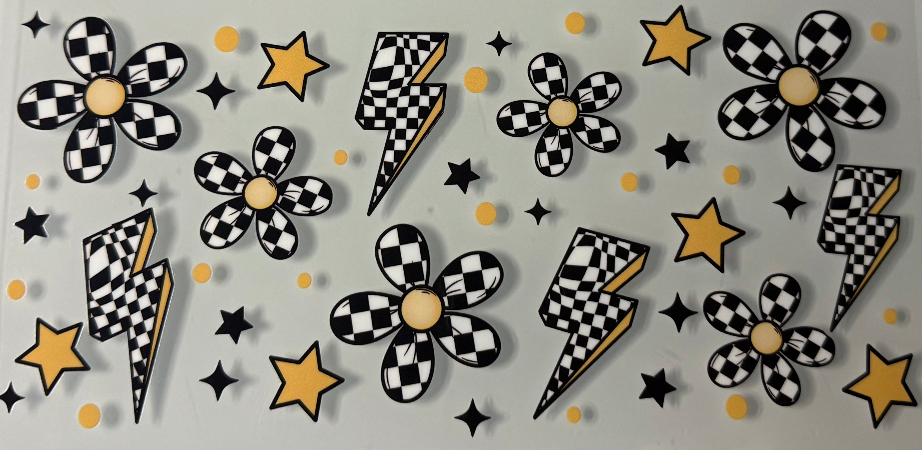 Checkered Flowers and Lightening