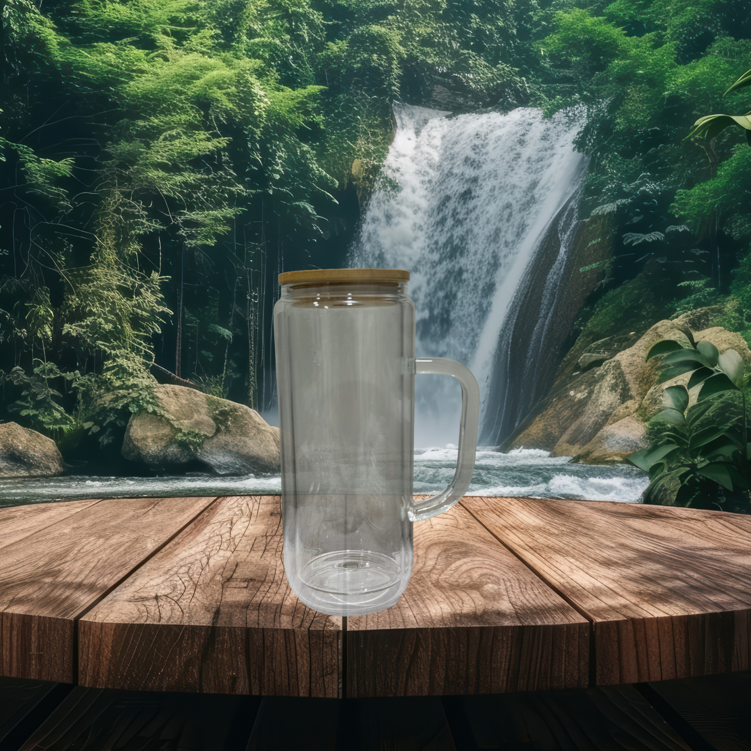 20oz Glass Snow Globe Tumbler with Handle